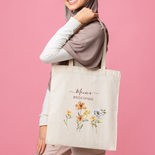 Tote Bag Fleurs sauvages femme de ménage cadeaux fête de ma (Créateur téléchargé)