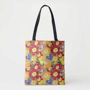 Tote Bag Fleurs sauvages : Floral répété sans joint