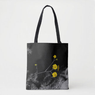 Tote Bag Fleurs sauvages jaunes sous un arbre coloré 16x20