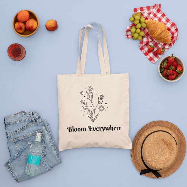 Tote Bag Fleurs sauvages minimales, esthétique boho minimal (Créateur téléchargé)