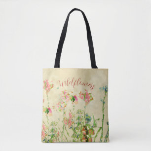 Tote Bag Fleurs sauvages Texte