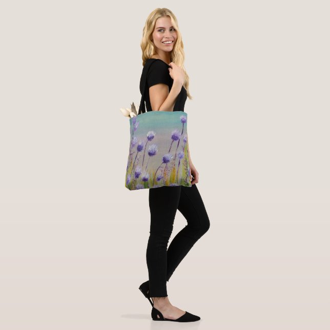 Tote Bag Fleurs sauvages violettes (Sur le modèle)
