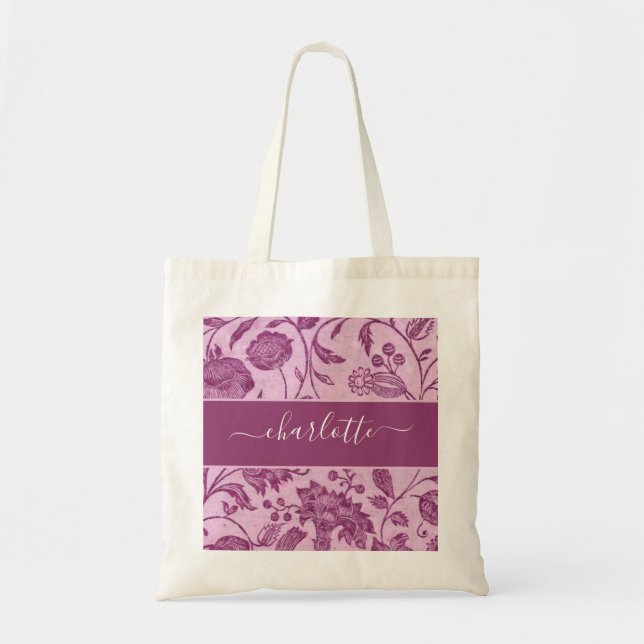 Tote Bag Fleurs sauvages violettes rustiques vintage (Devant)