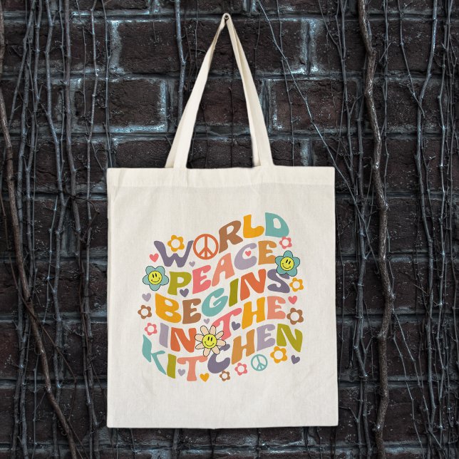 Tote Bag Fleurs tendance Rétro Aquarelle Vegan (Créateur téléchargé)