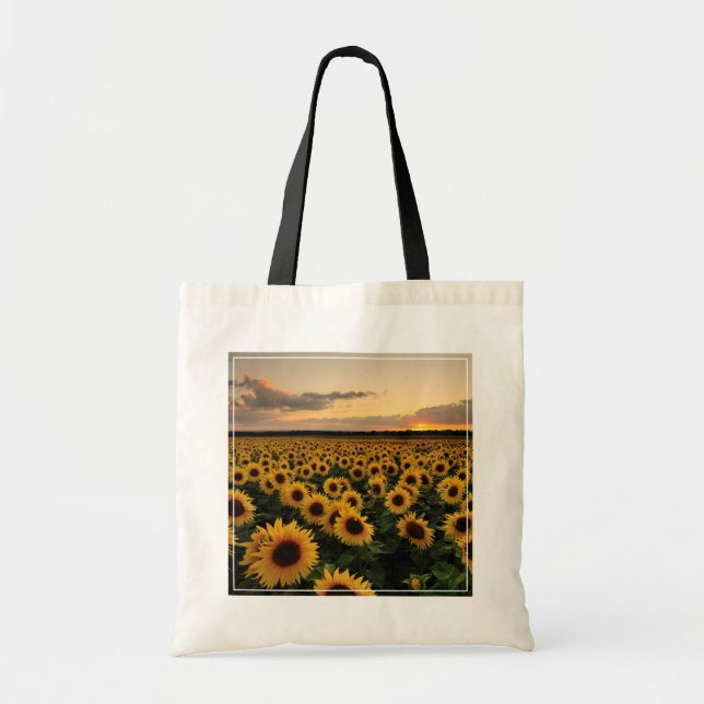 Tote Bag Fleurs | Terrain de tournesol (Devant)