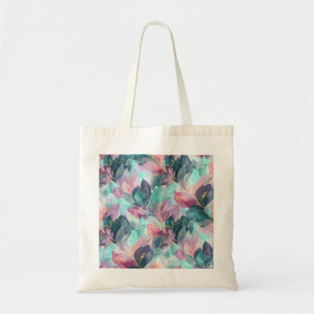Tote Bag Fleurs Tons de Bijoux (Devant)