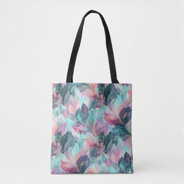 Tote Bag Fleurs Tons de Bijoux (Devant)