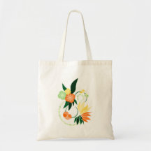 Tote Bag fleurs tropicales