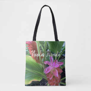 Tote Bag Fleurs tropicales personnalisées