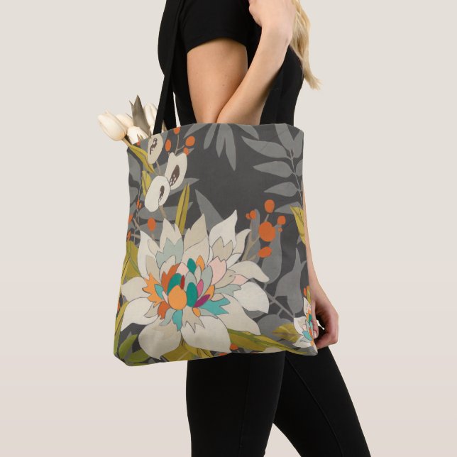 Tote Bag Fleurs Tropiques Twilight (De près)