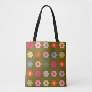 Tote Bag Fleurs vintages florales Abstraites rétro