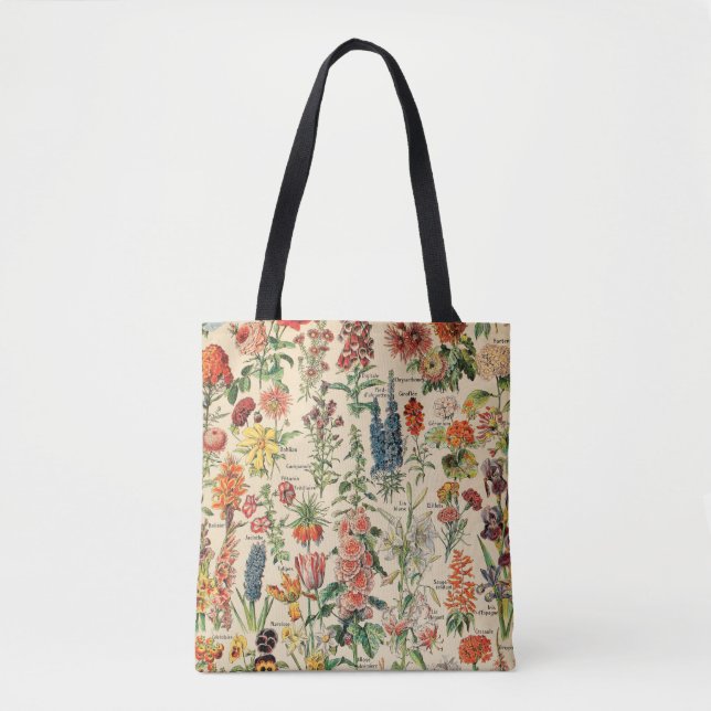 Tote Bag Fleurs vintages par Adolphe Millot (Devant)