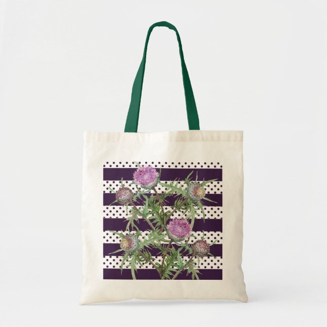 Tote Bag Fleurs violettes de chardon (Devant)