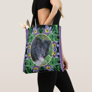 Tote Bag Fleurs violettes Pasque Cadre Créer Votre Photo