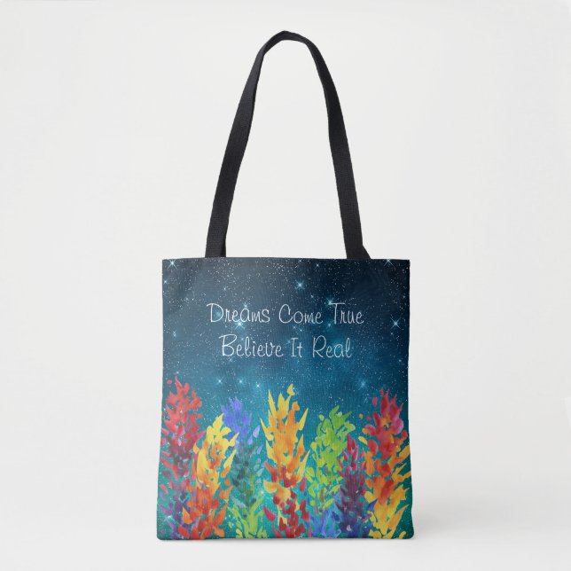 Tote Bag Fleurs vives Starry Night Dreams deviennent réalit (Devant)
