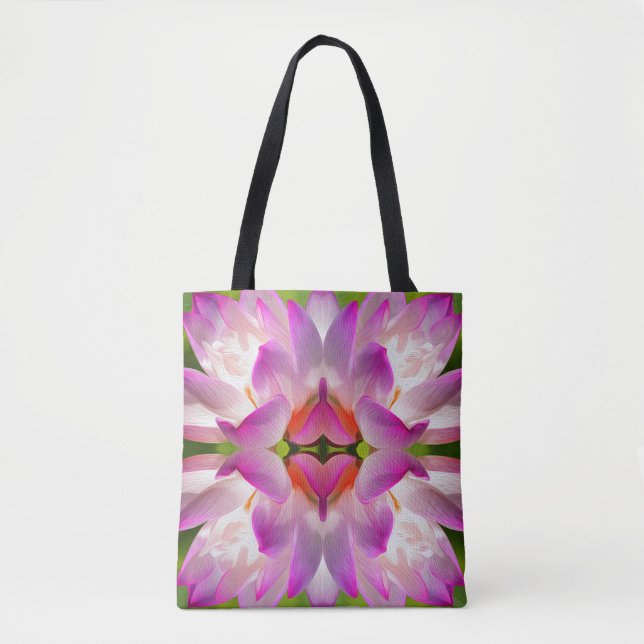 Tote Bag FLEUVE PURPLE - Art Fractal - (Devant)