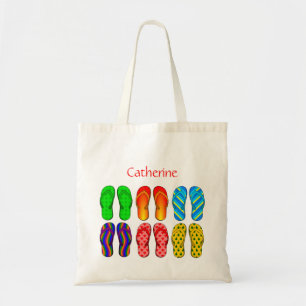 Tote Bag Flip flops Summer Beach Striz Option personnalisé