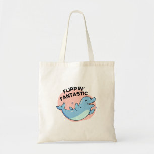 Tote Bag Flippin Fantastic Funky Dolphin Pun