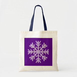 Tote Bag Flocon de neige blanc sur le pourpre de vacances