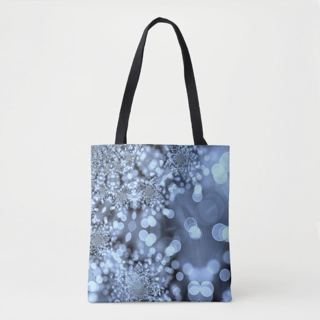 Tote Bag Flocon de neige Silvery Blue (Devant)