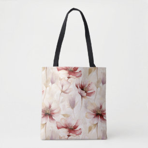 Tote Bag Floral à la crème bourguignonne