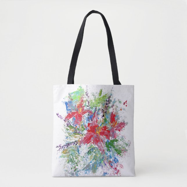 Tote Bag Floral Abstrait (Devant)
