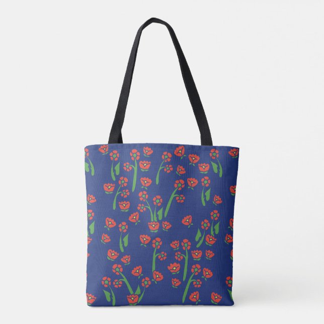 Tote Bag Floral Art déco motif (Dos)