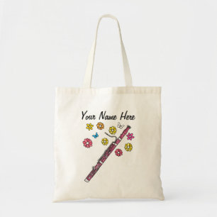 Tote Bag Floral Bassooniste Woodwind Musicien Personnalisé