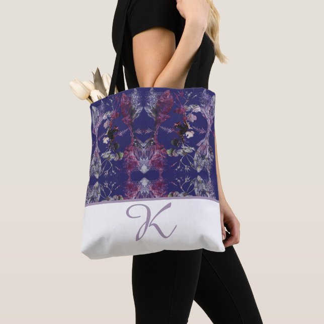 Tote Bag Floral bleu Abstrait (De près)