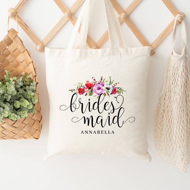 Tote Bag Floral Bouquet Bridesmaid Fourre-tout (Créateur téléchargé)
