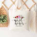 Tote Bag Floral Bouquet Maid of Honor Fourre-tout<br><div class="desc">Offrez ce fourre-tout comme un beau cadeau !</div>