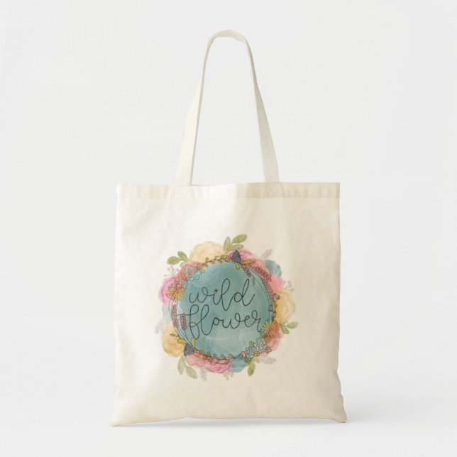 Tote Bag Floral de couronne fleur sauvage (Devant)
