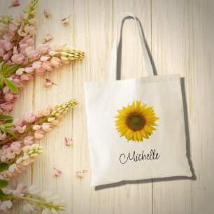 Tote Bag Floral de tournesol moderne Rustique