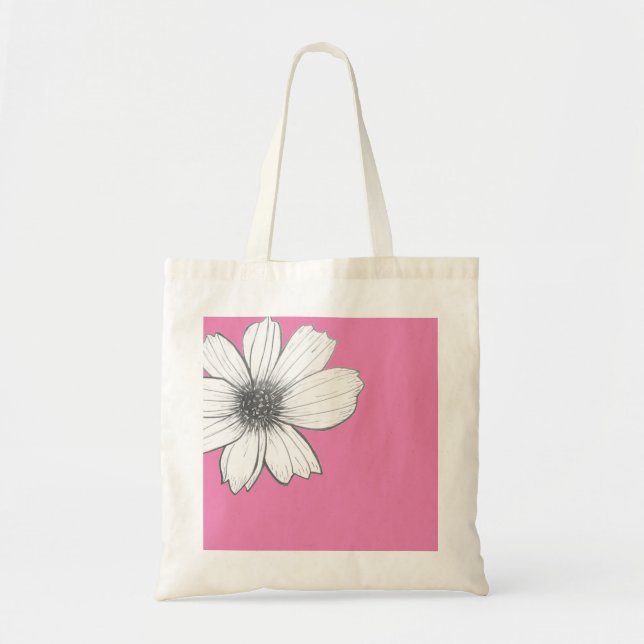 Tote Bag Floral design Pink (Devant)