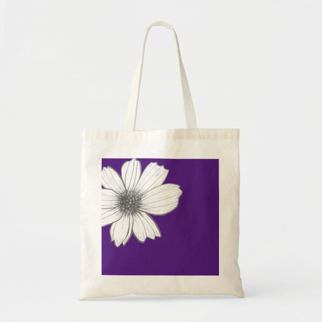 Tote Bag Floral design purple (Devant)
