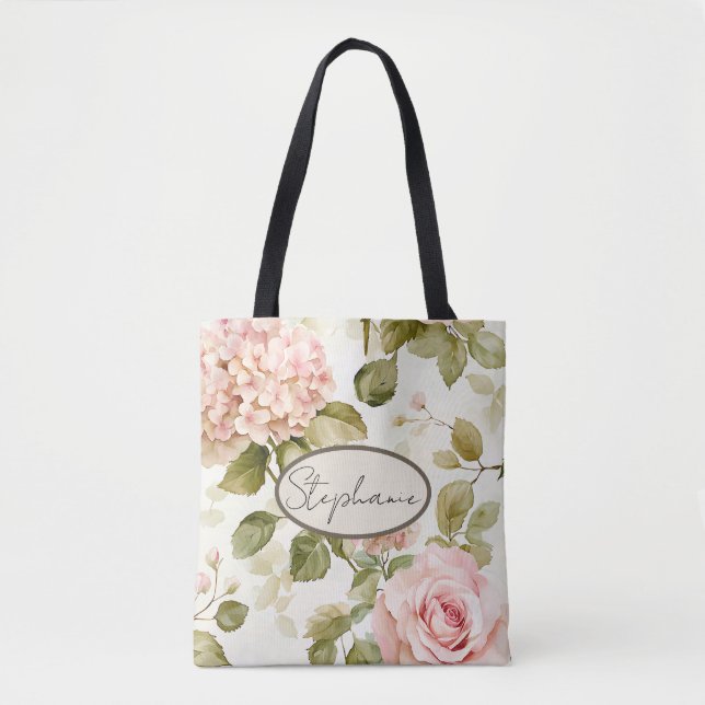 Tote Bag Floral d'hydrangée douce (Devant)