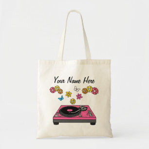 Tote Bag Floral DJ Tourne-disque Music Producteur Musicien