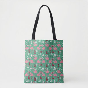 Tote Bag Floral flamingo sans couture motif rose vert