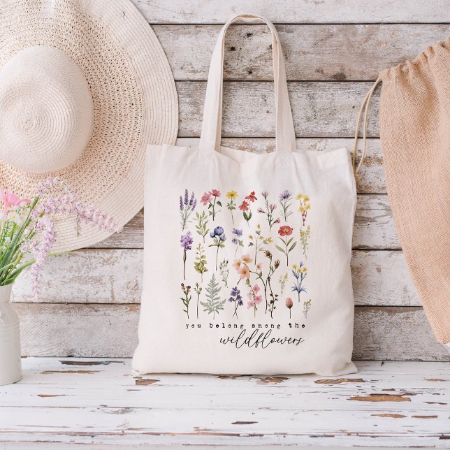 Tote Bag Floral Fleur sauvage rétro (Créateur téléchargé)
