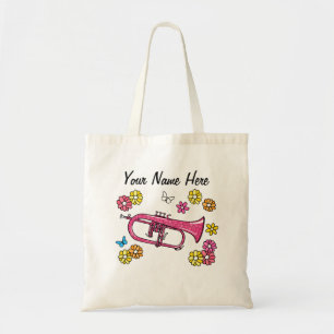 Tote Bag Floral Flugelhorn Hornist Brass musicien Personnal