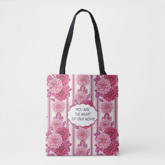 Tote Bag Floral Heart of Our Home 