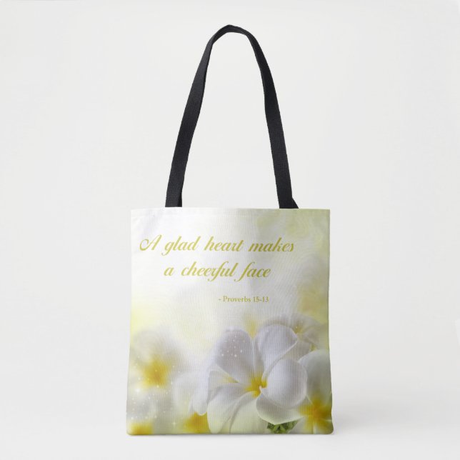 Tote Bag Floral jaune du 15:13 % pipe% de proverbes du vers (Devant)