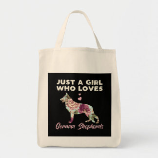 Tote Bag Floral Just A Girl Who Loves German Shepherd