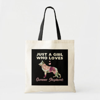 Tote Bag Floral Just A Girl Who Loves German Shepherd