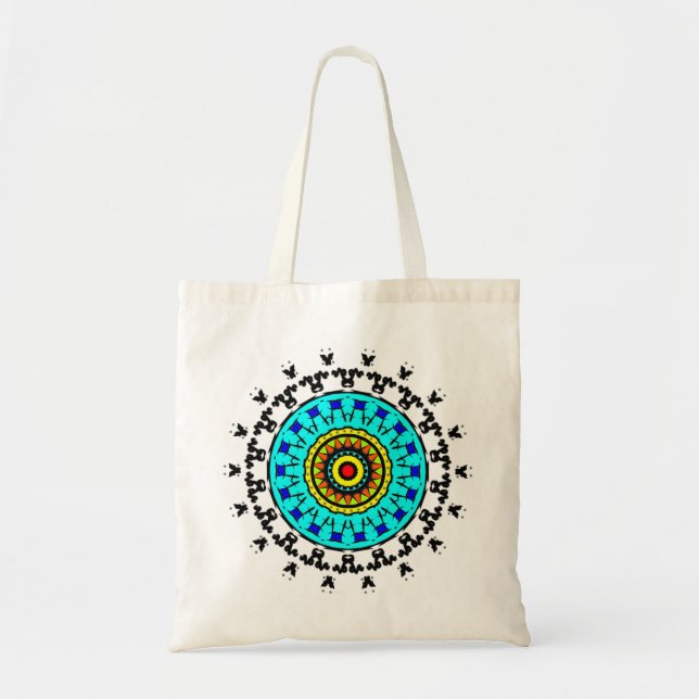 Tote Bag Floral Mandala Pattern (Devant)