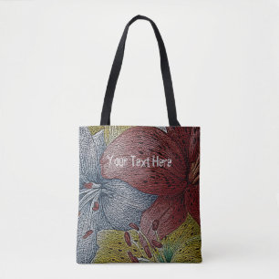 Tote Bag floral moderne de fleur abstraite colorée de styl
