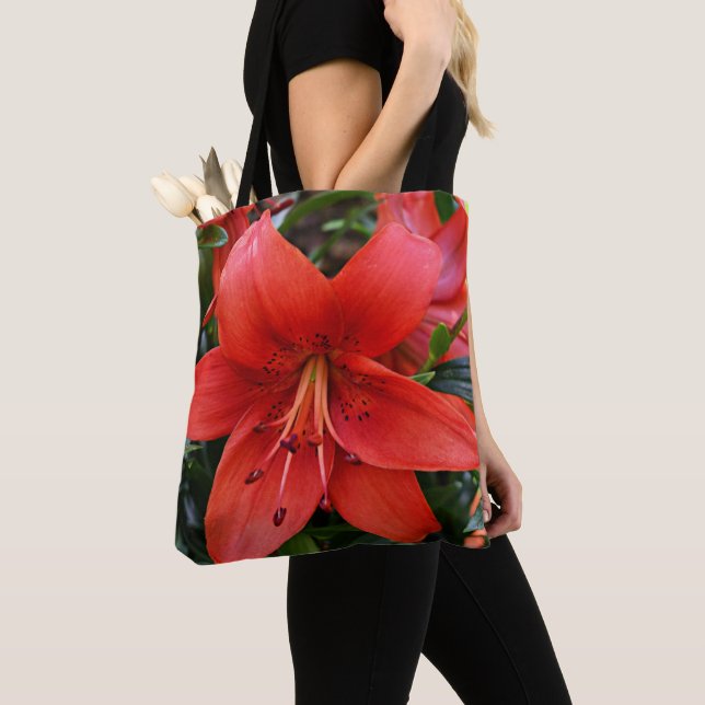 Tote Bag Floral Orange Lily (De près)