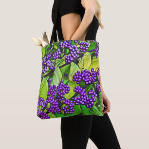 TOTE BAG FLORAL /PLANTE /PURPLE BEAUTYBERRY