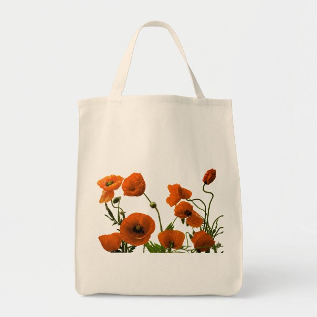 Tote Bag Floral Poppy Flower Mariages Bridesmaid Cadeau Fav (Devant)