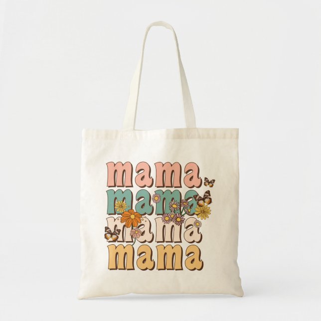 Tote Bag Floral Retro Mama (Devant)